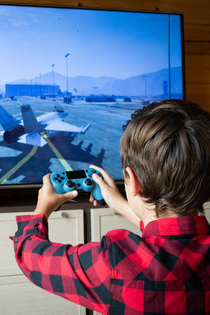 Child playing a video game